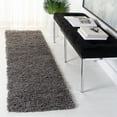 thumbnail image 2 of SAFAVIEH Madrid Miah Solid Polyester Shag Runner Rug, Charcoal, 2' x 12', 2 of 7