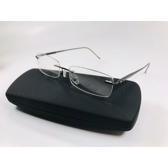 New SUCCESS SS-304 Brown Steel & Aluminium Rimless Eyeglasses 48mm with Case