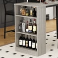 thumbnail image 1 of Dining Table Set for 2 with Drop Leaf, High Top Kitchen Bar Table with 3 Tier Storage Shelves & 2 Stool, Wood Bar Height Dining Room Set for Small Space Dinner Pub Breakfast Brunch, 1 of 7