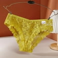 Wotryit Womens Panties Women Lace Panties Mid Waist Breathable Hollow