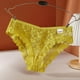 thumbnail image 2 of Gibobby Calzones de encaje para mujer Bragas de encaje para mujer, bragas de de algodón de malla hueca transpirables de cintura media(Amarillo,CH), 2 of 3