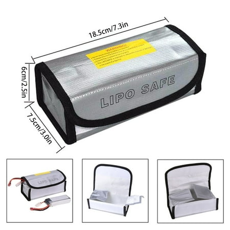 

Protoiya Battery Safety Bag 2/1PCS Explosionproof Lipo Battery Safe Bag Charging Lithium Battery Bag with Large Space for Lipo Battery Guard 185x75x60mm