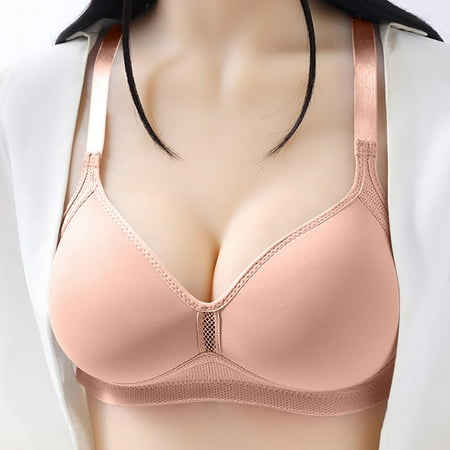 NTACZA Full Coverage Breathable Bras for Women Beige Push-Up Bralette Plus Size Solid Everyday Bras Bras for Teens