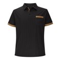 thumbnail image 4 of pstuiky camisetas de hombre, Camisa informal de verano para hombre con bolsillo en el pecho, cuello con botones y manga corta a juego. ropa de hombre l, 4 of 7