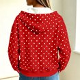 thumbnail image 5 of Lutiedan Womens Oversized Zip Up Polka Dot Hoodies Long Sleeve Hooded Sweatshirts Casual Fleece Lined Sweatshirts S-XXL, 5 of 8