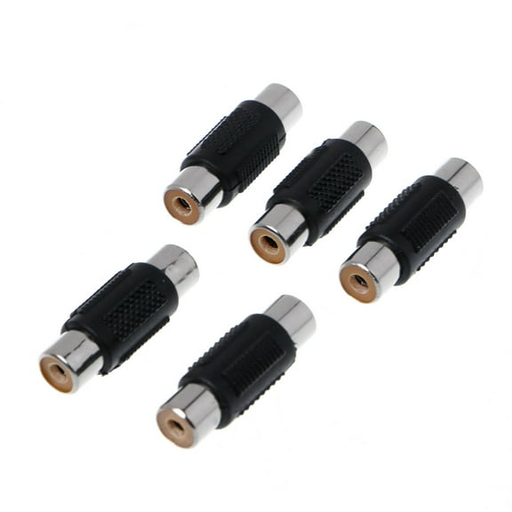 5 Pcs RCA Female to RCA Female o Video Cable Jack Plug Adapter Connector