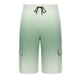 thumbnail image 3 of Men's Gradient Cargo Shorts, Drawstring Waist Loose Fit Utility Bottoms with Pockets, Summer Casual Streetwear for Outdoor Wear, 3 of 5