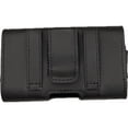 thumbnail image 4 of Black Leather Horizontal Belt Loop Waist Case Compatible with BLU Flex Flip Phone, 4 of 5