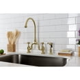 thumbnail image 3 of Kingston Brass KS7797BPLBS Bel-Air Two-Handle 3-Hole Deck Mount Bridge Kitchen Faucet with Brass Side Sprayer in Brushed Brass, 3 of 7