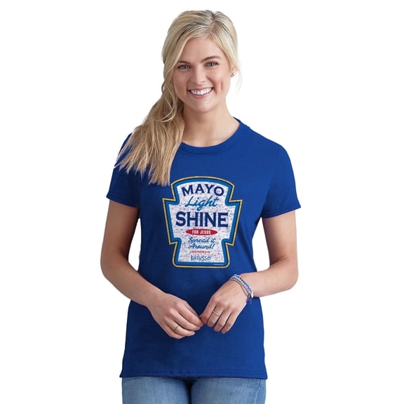 Kerusso Unisex Short Sleeve Casual T-Shirt, Mayo Light Shine, Blue, SM