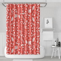 Floral Shower Curtain Watercolor Botanical Bathroom Decor Rustic Flower Design Fabric Bath Curtain for Tub Country Style Home Accessories with Hooks，36x72in