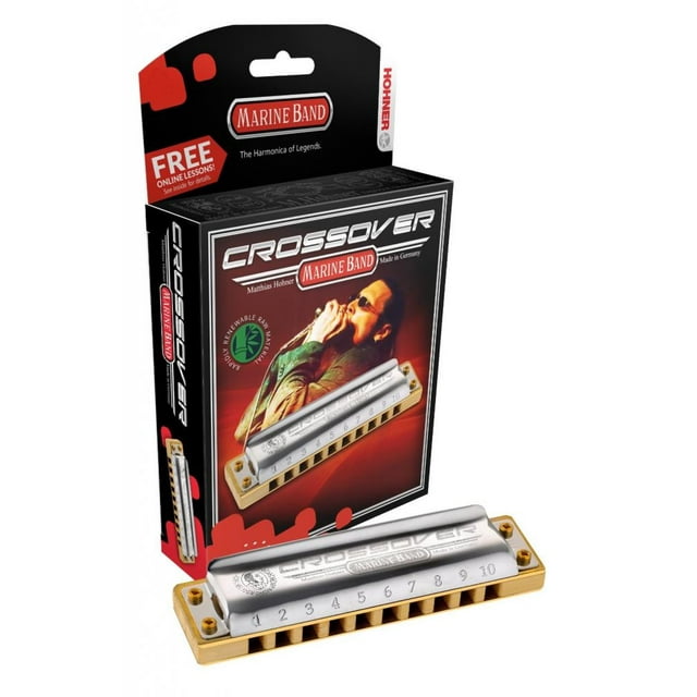 HOHNER Marine Band CROSSOVER Harmonica,Key of C, Made in Germany, M2009BL-C