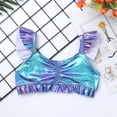 thumbnail image 3 of iiniim Girls Shiny Metallic Ruffles Mermaid Crop Bra Top for Halloween Princess, 3 of 7