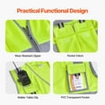 thumbnail image 5 of High-Visibility Surveyor Vest with 10 Pockets, Reflective Yellow Safety Gear for Outdoor Work, 5 of 7