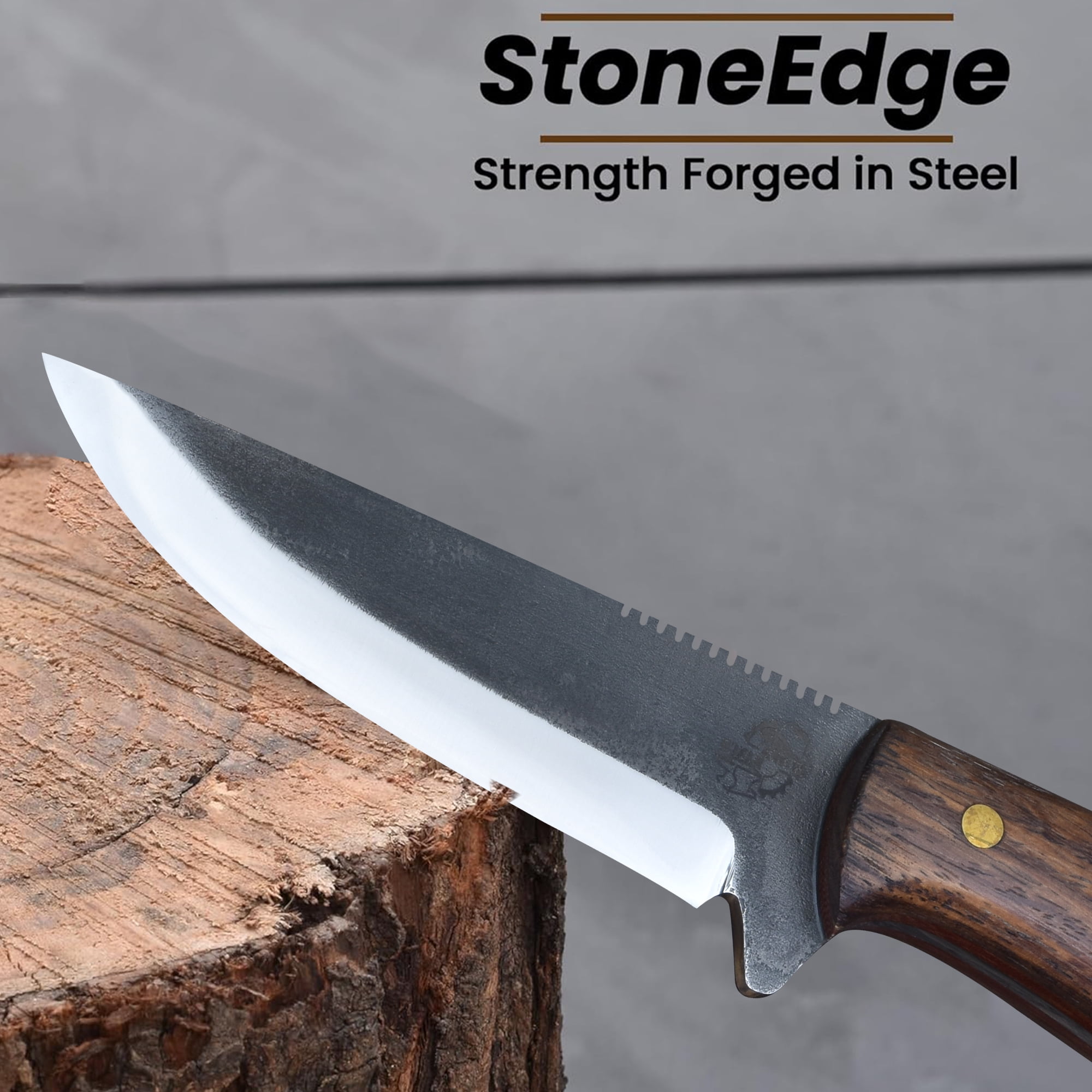 Knives Ranch 3097 440C Steel Bushcraft Knife with Rosewood Handle – Fixed Blade Outdoor Knife for Camping, Survival, Hunting & Utility Tasks