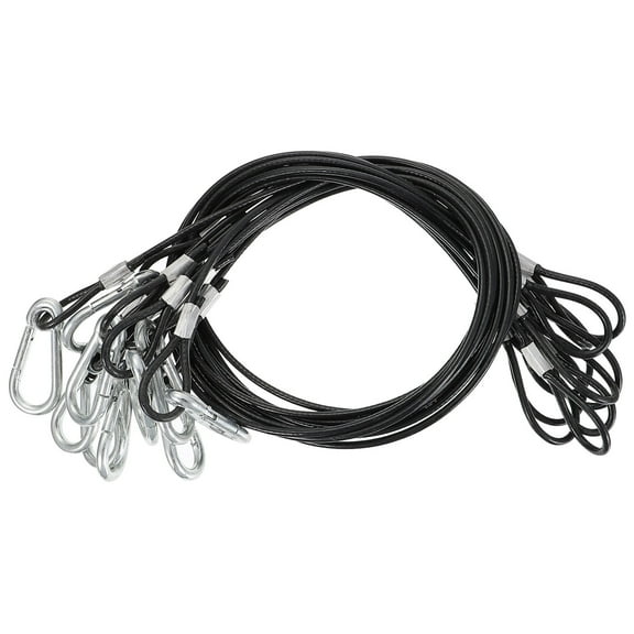LOLIPPYY 10Pcs Flexible Hanging Wire Rope with Hook Black Steel for Secure Lamp and Frame Hanging