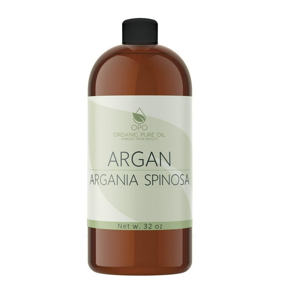 OPO Deodorized Argan Oil - 32 oz - Pure Morocco Partially Filtered Unscented Non GMO Vegan Bulk Carrier Oil Skin Hair Face Body Hydrating Nourishing Soothing DIY Soap Cream Pack