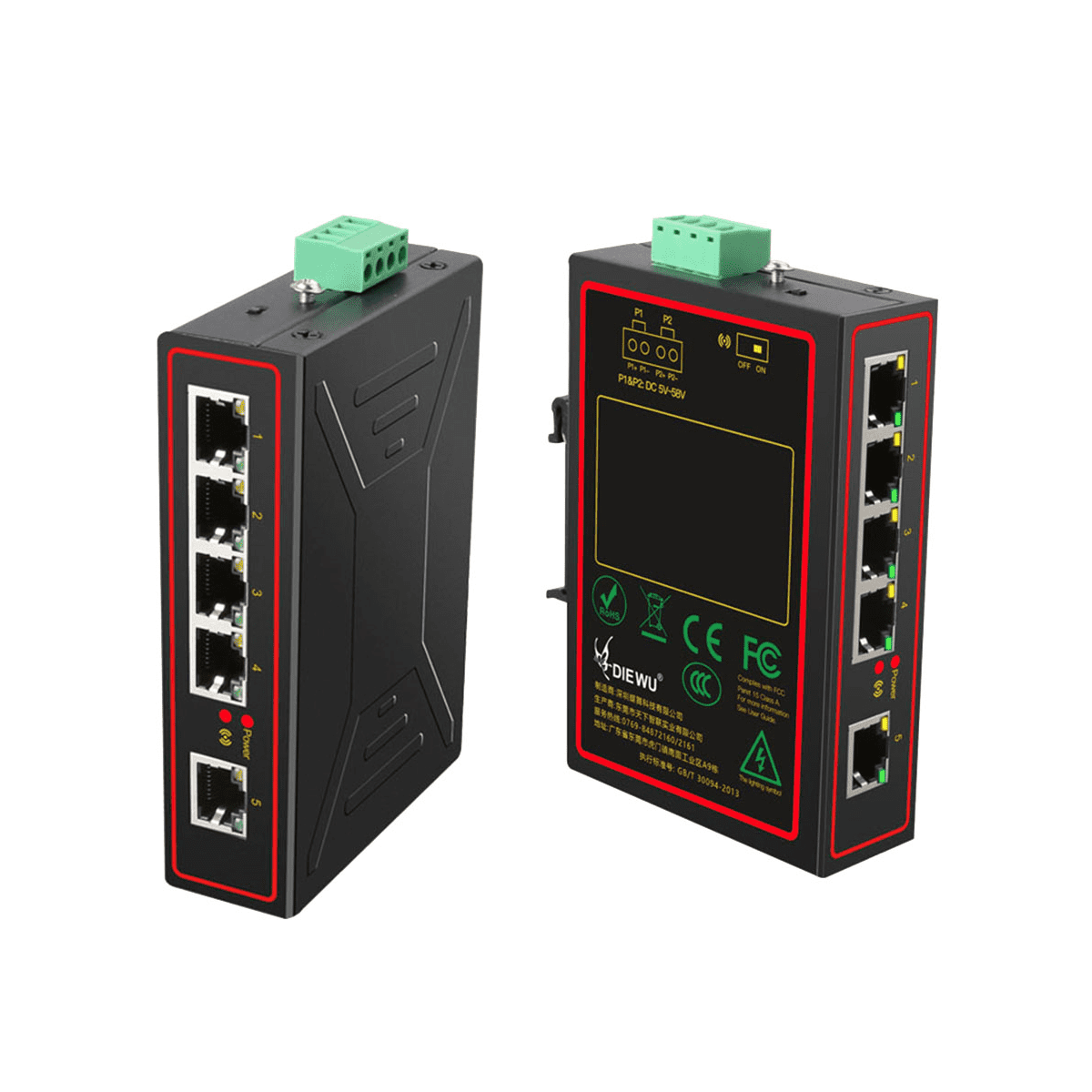 1 x Industrial network switch-Black
