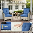 thumbnail image 6 of Ovios 5 Piece Outdoor Patio Bistro Set All-Weather Wicker Swivel Chairs with Ottomans High-Back Sectional Conversation Furniture for Backyard, Porch, or Garden, 6 of 9