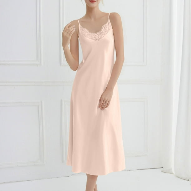 Camisolas largas para mujer, ropa de casa, camisola informal, cuello en V, camisón largo, pijamas para mujer