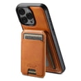 thumbnail image 3 of ShellTech Compatible with iPhone 16 Pro Max Wallet Case, Magnetic 2 in 1 Detachable Card Holder Case, Vintage Leather RFID Blocking Flip Kickstand Case for Men Women,Khaki, 3 of 15