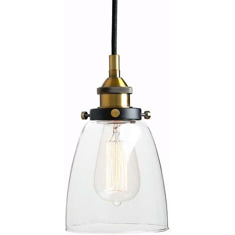 Lámpara de araña Iluminación industrial retro retro Edison lámpara de araña de cristal lámpara de techo de diseño E27 cocina dormitorio comedor