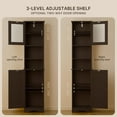 thumbnail image 4 of Gizoon Tall Bathroom Storage Tower, Freestanding Linen Cabinet with Two-Way Doors, Adjustable Shelves, Anti-Tip Floor Cabinet, for Home, Kitchen, Living Room, Dark Brown, 4 of 16