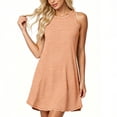 thumbnail image 3 of Lenpel Womens Summer Tank Dresses Trendy Striped Crew Neck Sleeveless Mini Dresses with Pockets Casual Loose Sundresses, 3 of 7
