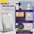 thumbnail image 4 of ENERLITES Decorator Switch or Receptacle Outlet Metal Wall Plate, Stainless Steel Outlet Cover, Corrosion Resistant, 1-Gang 4.50" x 2.76", UL Listed, 7731-10PCS, 430 Stainless Steel, Silver (10 Pack), 4 of 6