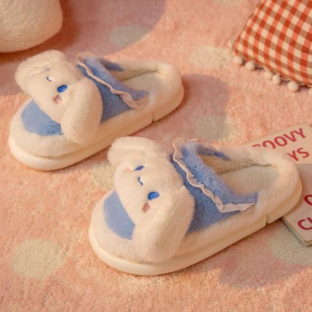 Sanrio-Zapatillas de casa de Hello Kitty para mujer, zapatos planos antideslizantes de felpa, dibujos animados, Kuromi Cinnamoroll Yk2