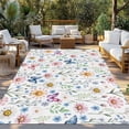 thumbnail image 2 of Pink Spring Floral Outdoor Rug for Patio/Deck/Porch, Non-Slip Large Area Rug 3 x 5 Ft, Elegant Pastoral Flowers Butterfly Indoor Outdoor Rugs Washable Area Rugs, Reversible Camping Rug Carpet Runner, 2 of 8
