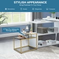 thumbnail image 6 of Gymax 2 Tier End Side Table Metal Frame Nightstand with Storage Shelf Living Room, 6 of 9