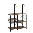 thumbnail image 7 of Ktaxon 5-Tier Bakers Rack, Kitchen Utility Microwave Oven Stand with Storage Shelves,10 Hooks & Metal Basket, Vintage Brown, 7 of 7