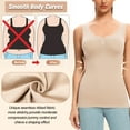 thumbnail image 3 of MANIFIQUE 2 Packs Women's Seamless Shapewear Tops with Built-in Padded Bra V-Neck Shaping Camisoles, 3 of 7