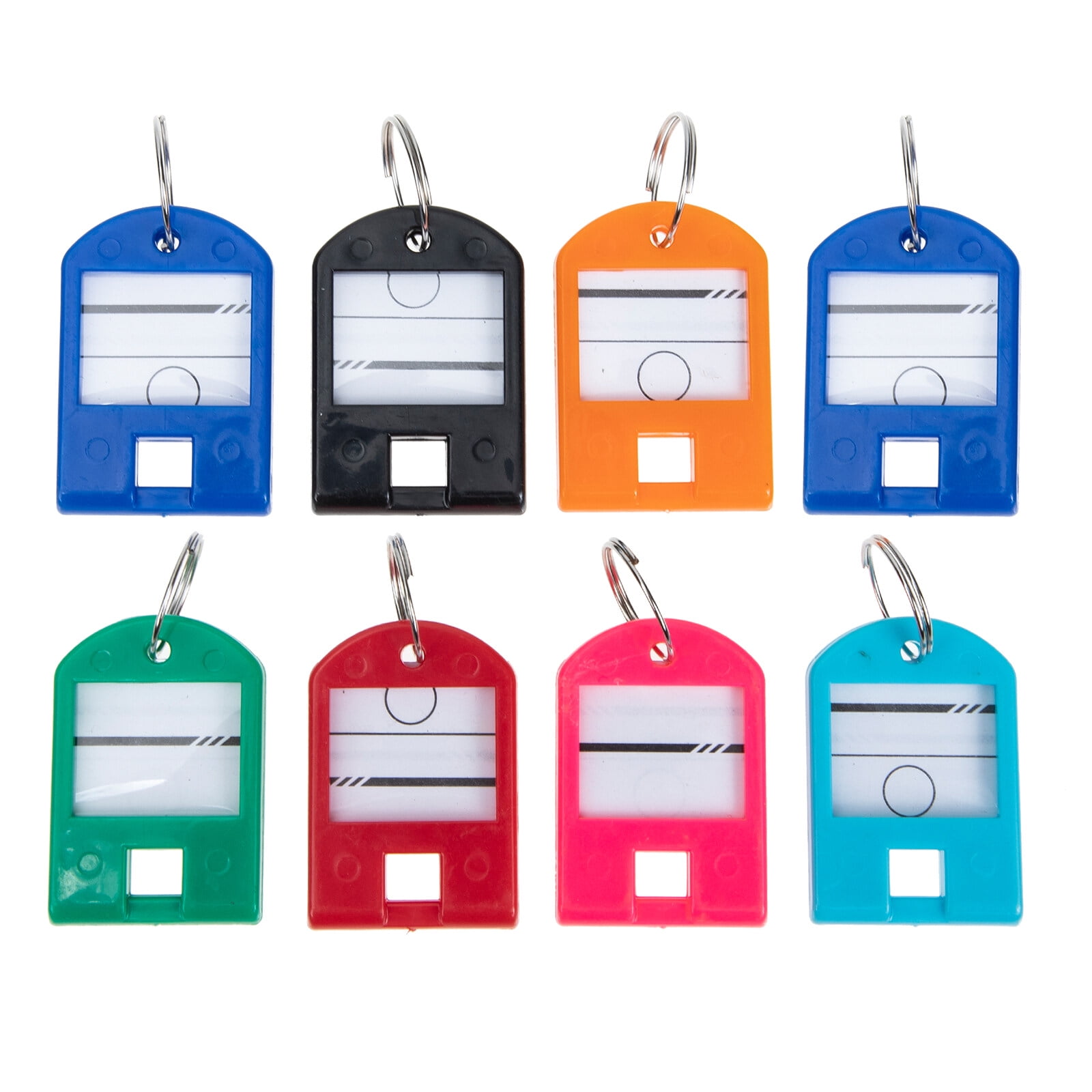 25Pcs Key Labels with Rings Plastic Key Tags Key Identifiers Colored Key Chain Tags Key Label