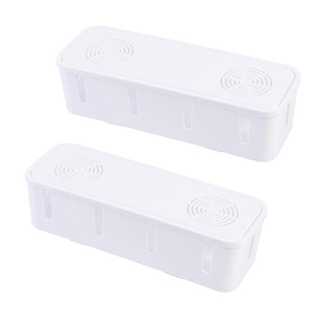 2 Pcs Cable Organizer Box Electronics Cord Storage Box Cord Organizer Case Socket Storage Box Data Cable Storage Box
