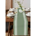 thumbnail image 4 of Ldtrchee Dark Sage Green Table Runner 48 Inches, Farmhouse Sage Green White Striped Bed Runner Dresser Scarves Tabletop for Indoor Outdoor Parties/Ceremony/Banquet, 13" x 48", 4 of 8