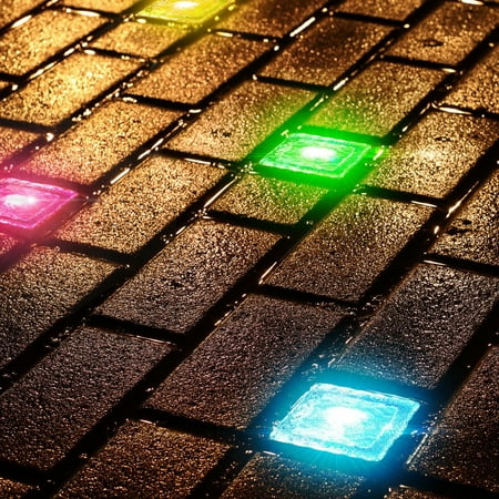 Tecbox Solar Garden Brick Light Creative Ice Cube Lights Color Tecbox Solar Garden Brick Light Creative Ice Cube Lights Color Changing Waterproof Led Frosted Glass