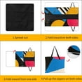 thumbnail image 3 of Color Wave Point Geometry Picnic Blanket Waterproof Outdoor Beach Blanket Hand-held Pad Suitable for Travel, Camping, Beach, Family Gatherings, 3 of 7