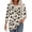 A003-Khaki, variant on Womens Tops 3/4 Length Sleeve Trendy Boho Floral Shirts for Women Dressy Business Casual Blouses Basis Tees Summer Fall Shirts