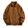 thumbnail image 1 of LOVZFMLL Vestes pour Hommes Printemps et Automne Couleur Unie Veste Décontractée Col en Daim Bouton, 1 of 3