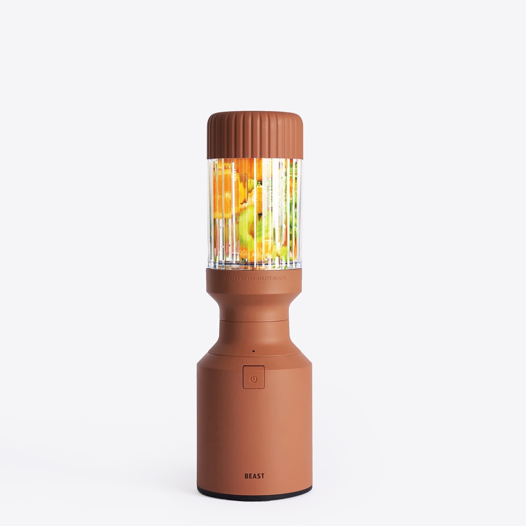The Beast Mini® Blender | Compact, Personal Countertop Blender for Smoothies, Shakes, Food Prep, Frozen Fruits & Veggies, Sauces & Dips | Portable Bottle, Straw Cap and Straws | 600W Motor (Terra)