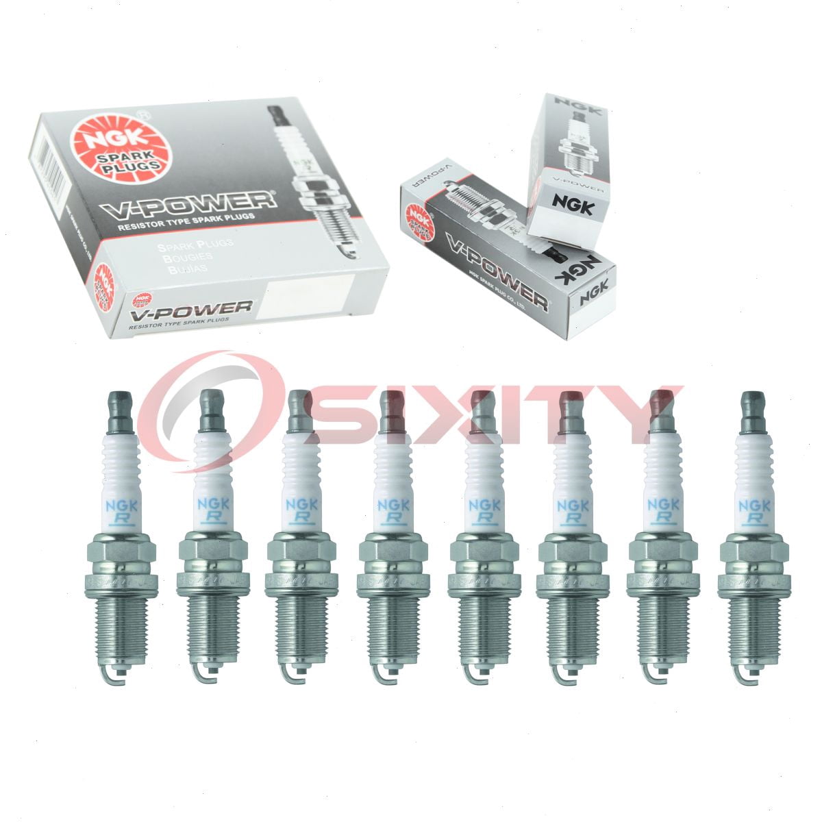 8 pc NGK 5791 V-Power Spark Plugs for 1Y0B 22401-50Y07 3192 3299 5-86123953 5-86123953-0 8-94328373 8-94328373-0 98079-5714E BP05-18-110 FR5DCX K22P-U11 K22PR-L11 K22PR-U11 MS851359 RC7YC4 RC7YCC4