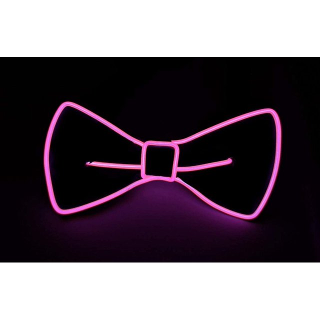 (Rosa) Pajarita luminosa navideña Luz elegante que brilla intensamente para Halloween, disfraces, fiestas, festivales, cosplay