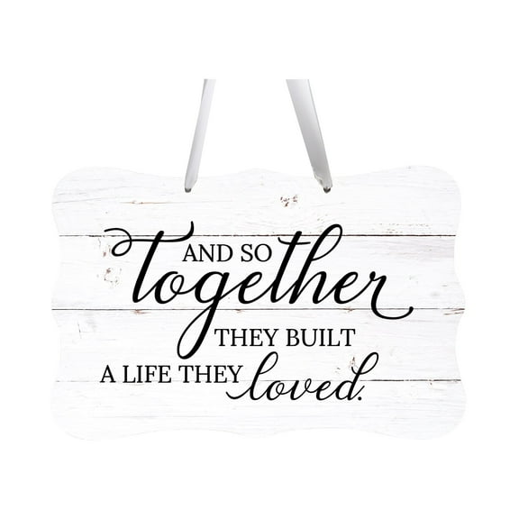 LifeSong Milestones Wedding Wall Hanging Signs For Ceremony And Reception For Couples - And So Together