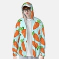 thumbnail image 2 of Vsdgher Cartoon Carrot Print Adult Hoodie Shirts Rash Guard for Men Women,Long Sleeve Sun Protection Fishing Shirts for Athletic Running Swim-XX-Large, 2 of 7
