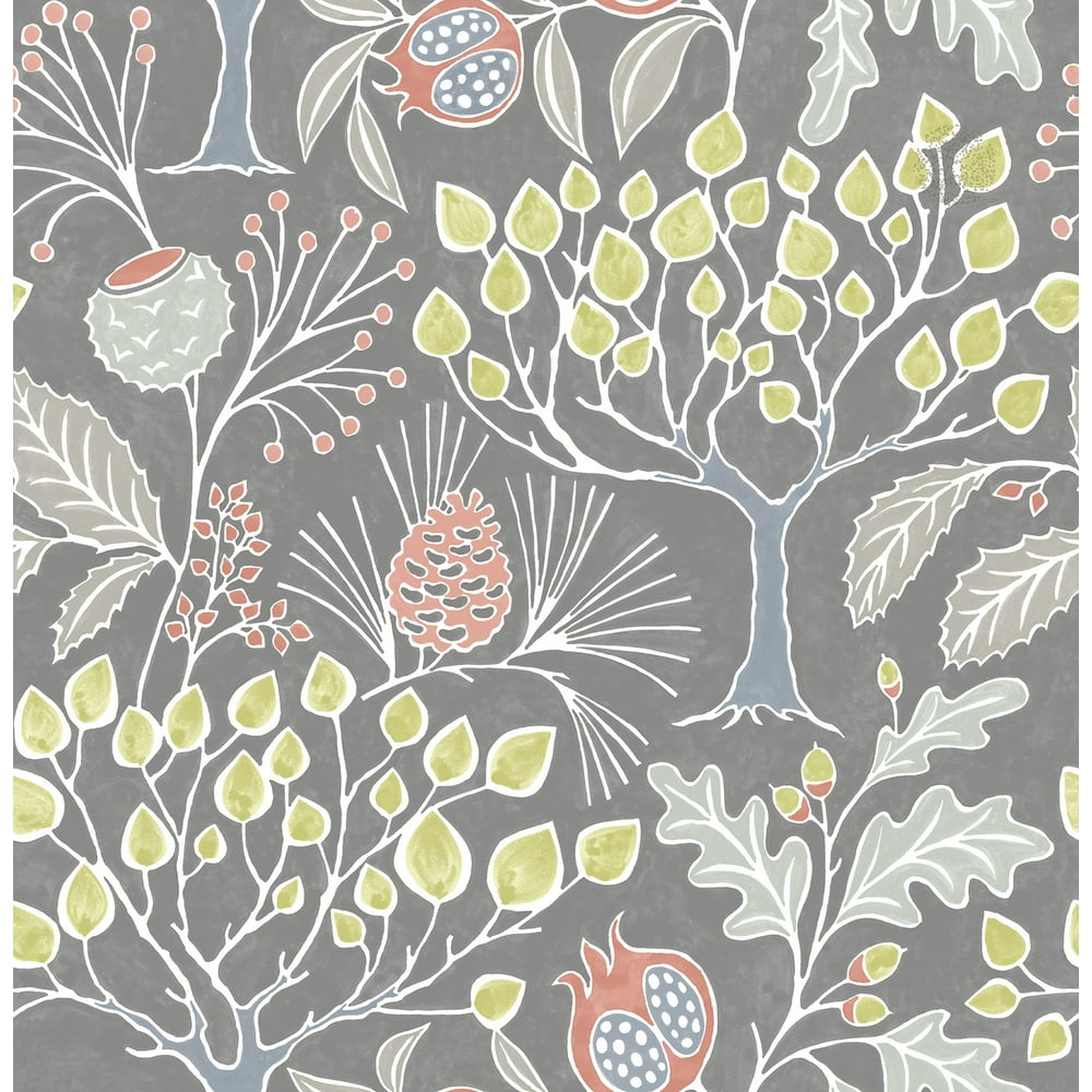 NuWallpaper Groovy Garden Grey Peel & Stick Wallpaper NuWallpaper Groovy Garden Grey Peel & Stick Wallpaper