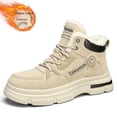 thumbnail image 5 of Botas de nieve para hombre, forro polar, cálidas, de otoño e invierno, de caña alta, acolchadas de algodón, botas Martin deportivas de moda para exteriores, 5 of 5