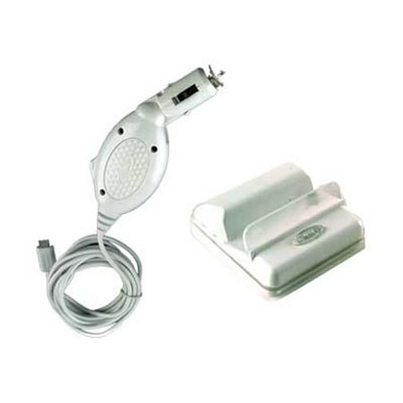 Intec Car Charger and Dock - Charging stand + AC power adapter - white - for Nintendo DS Lite