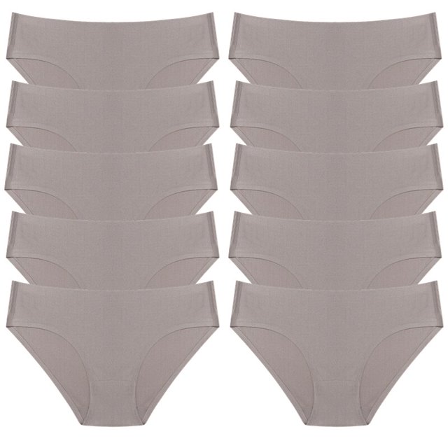 TrowBridge-Conjunto de bragas sin costuras para mujer, ropa interior femenina acogedora, bragas de satén de seda suave, lencería transpirable, calzoncillos deportivos, 10 piezas